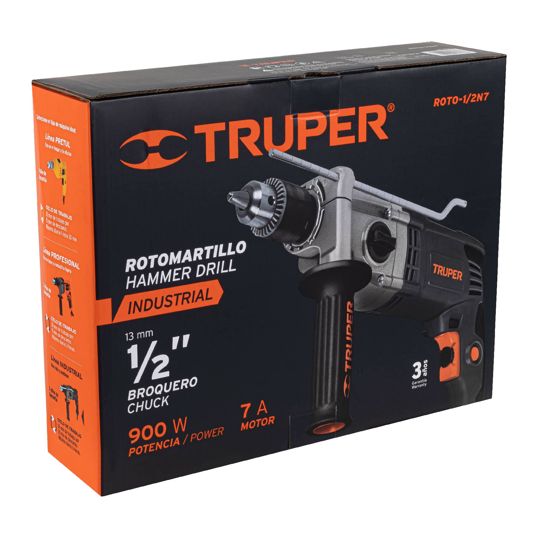 Barreno y Rotomartillo industrial 1/2" 900 W - Imagen 2