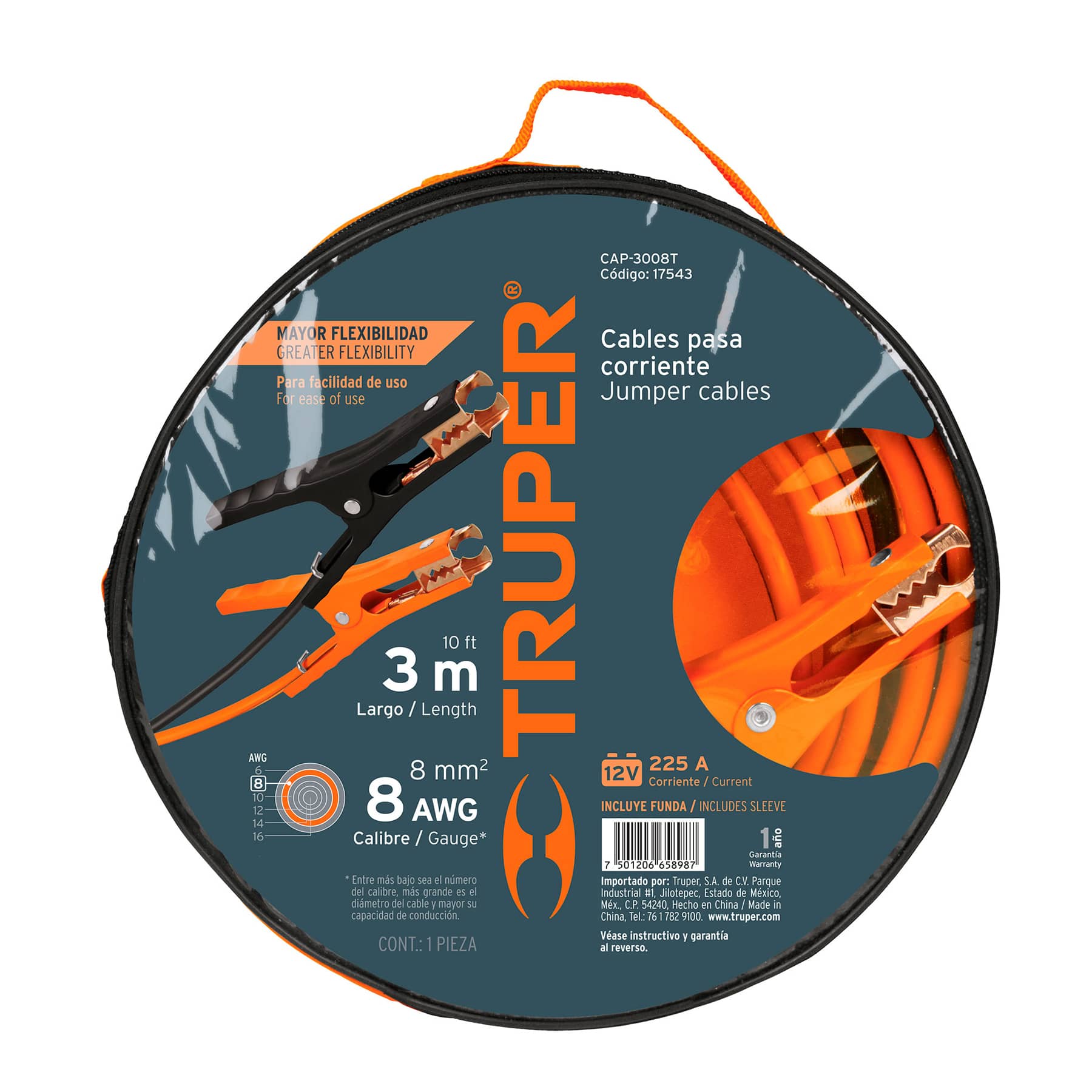 Cables pasa corriente 3 m calibre 8 AWG - Imagen 2