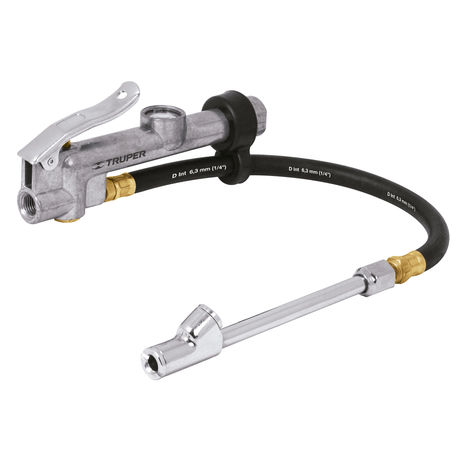 Inflador y calibrador de cabeza doble 1/4