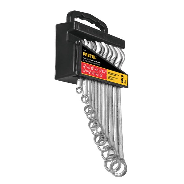 Juego de 11 llaves combinadas estandar pretul