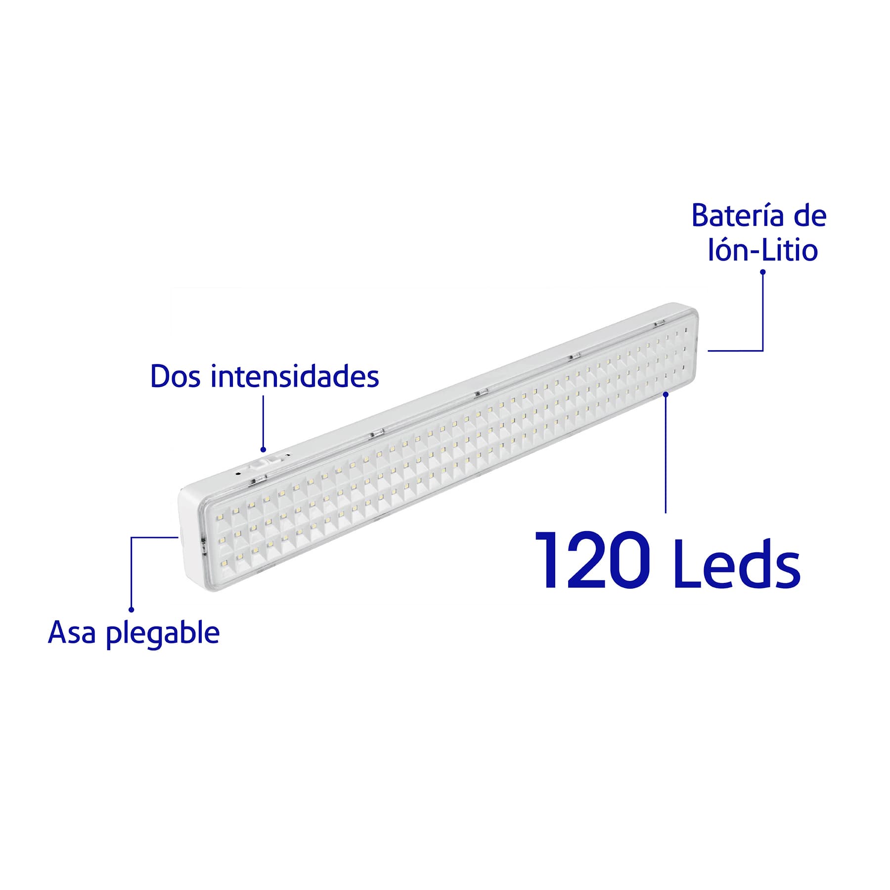 Lámpara de emergencia recargable 1000 lm 120 LED - Imagen 3