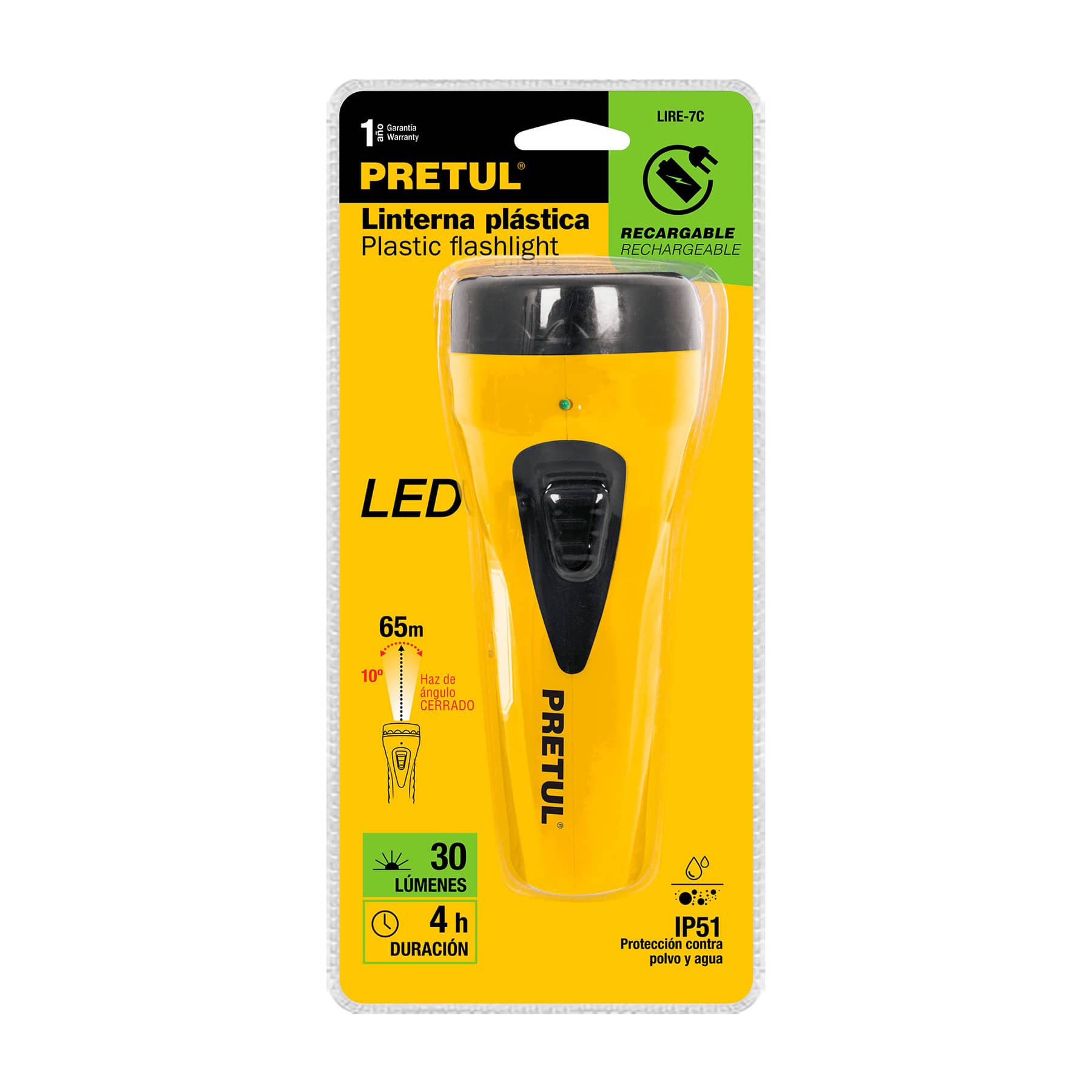 Linterna recargable de LED 30 lúmenes Pretul - Imagen 2