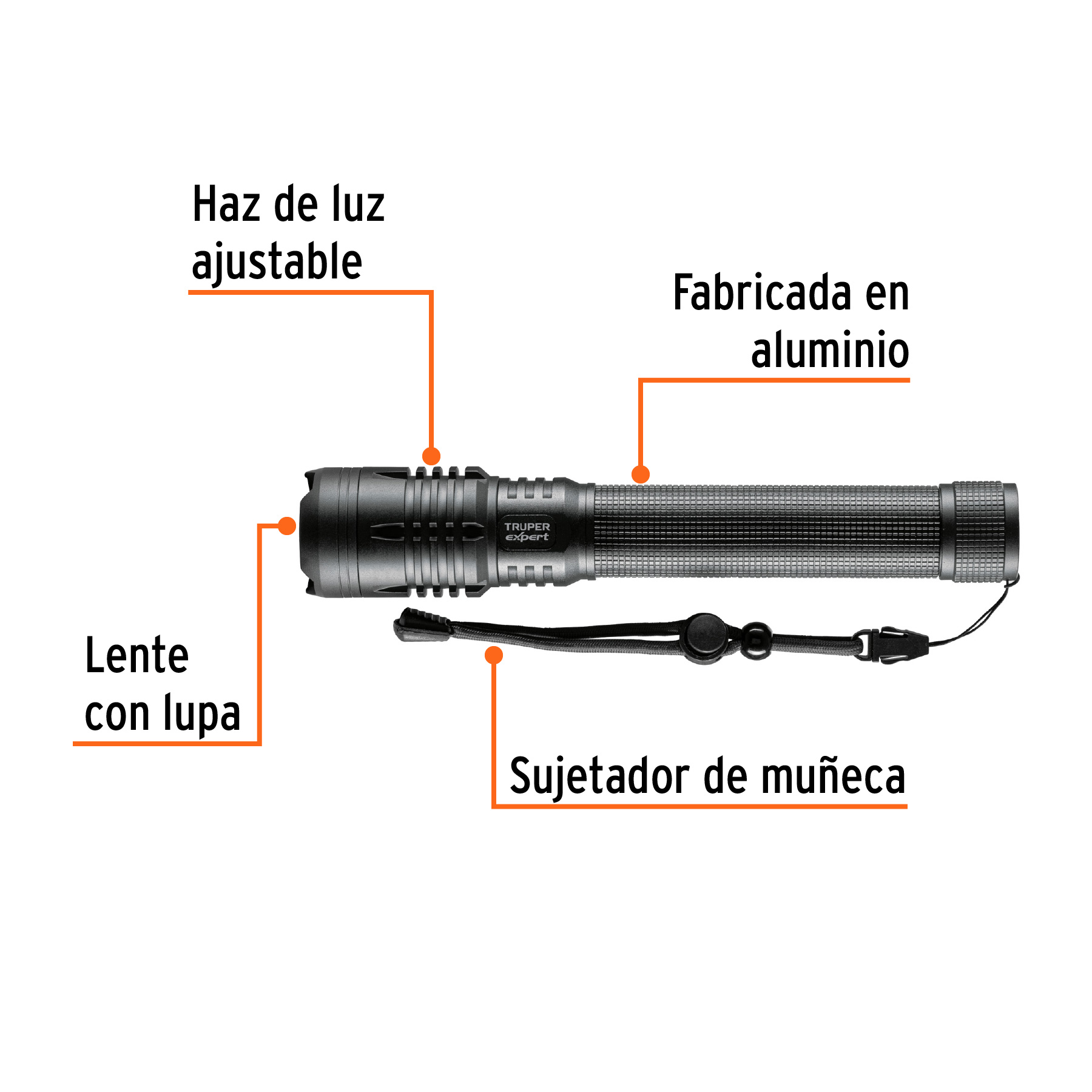 Linterna LED recargable de aluminio 2000 lm Truper Expert - Imagen 2