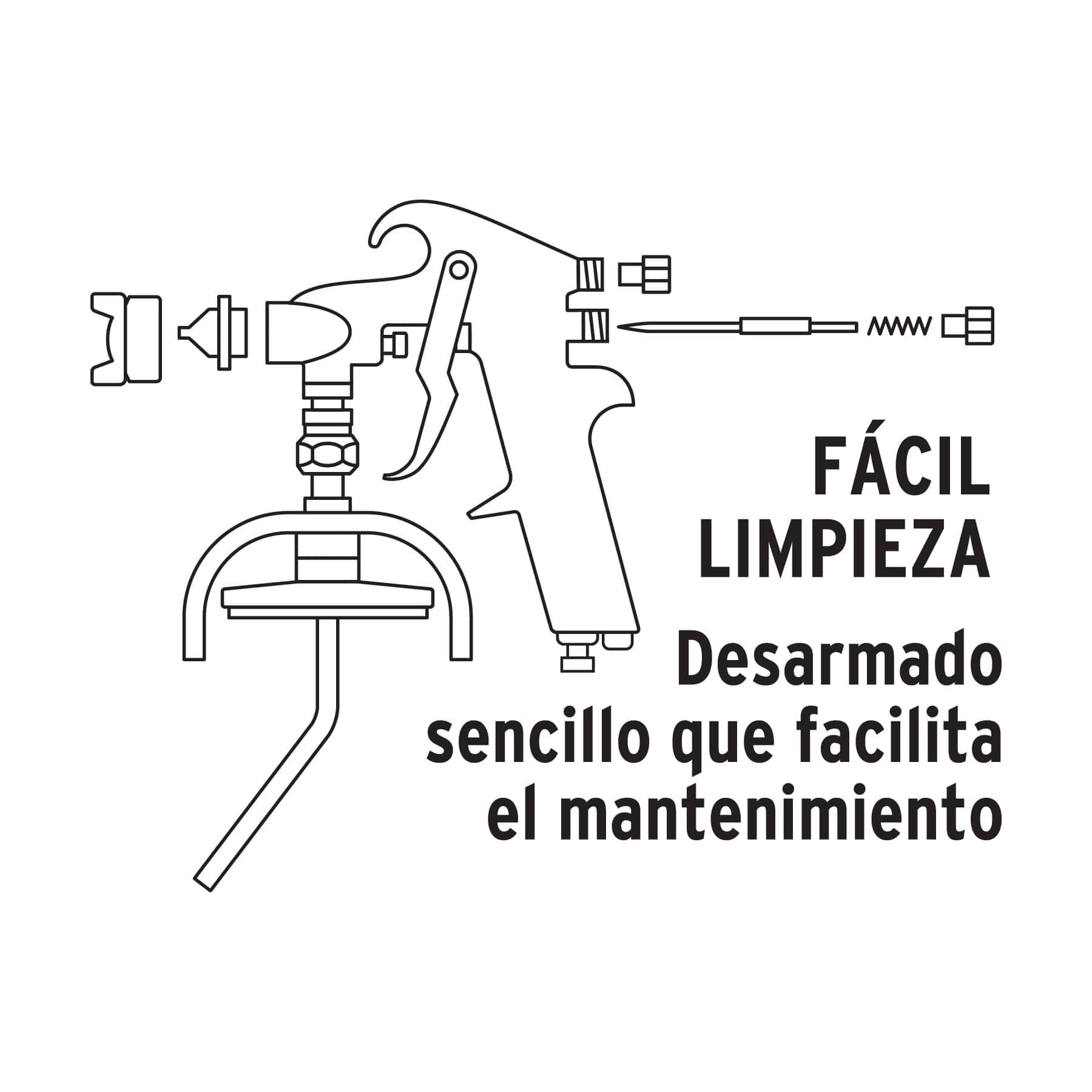 Pistola para pintar de succión 1.8mm 2 perillas - Imagen 3