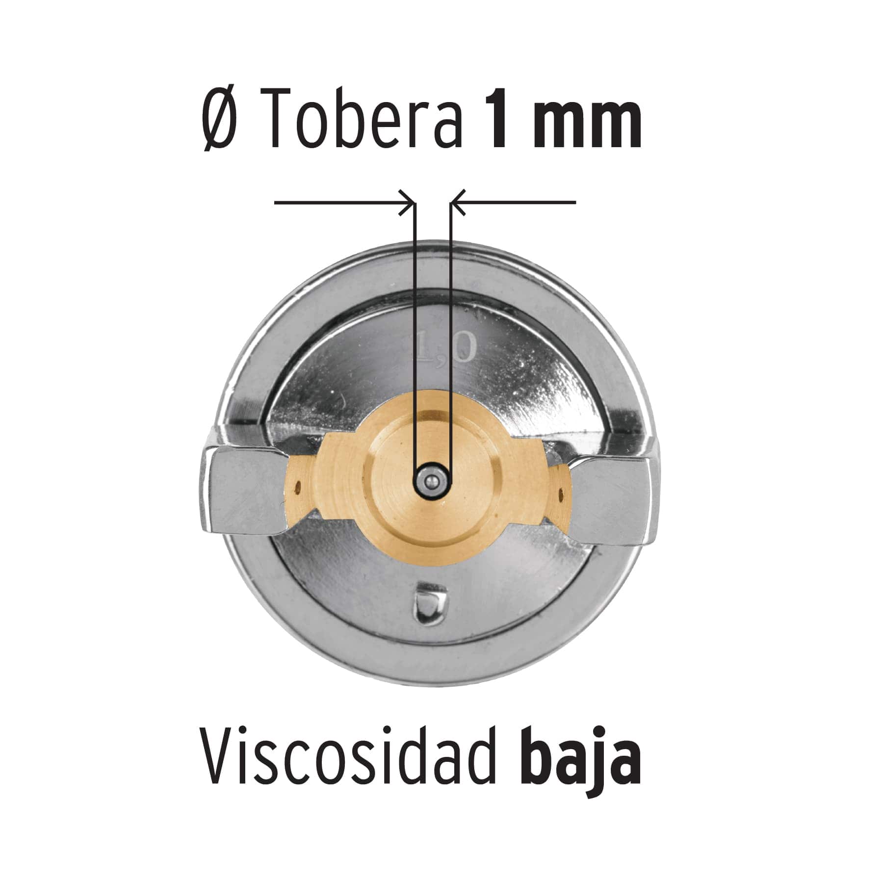 Pistola para retoque de gravedad boquilla 1 mm - Imagen 2
