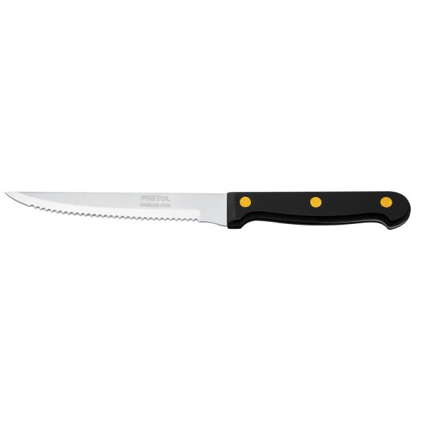 Cuchillo para asado con sierra mango plástico 5"