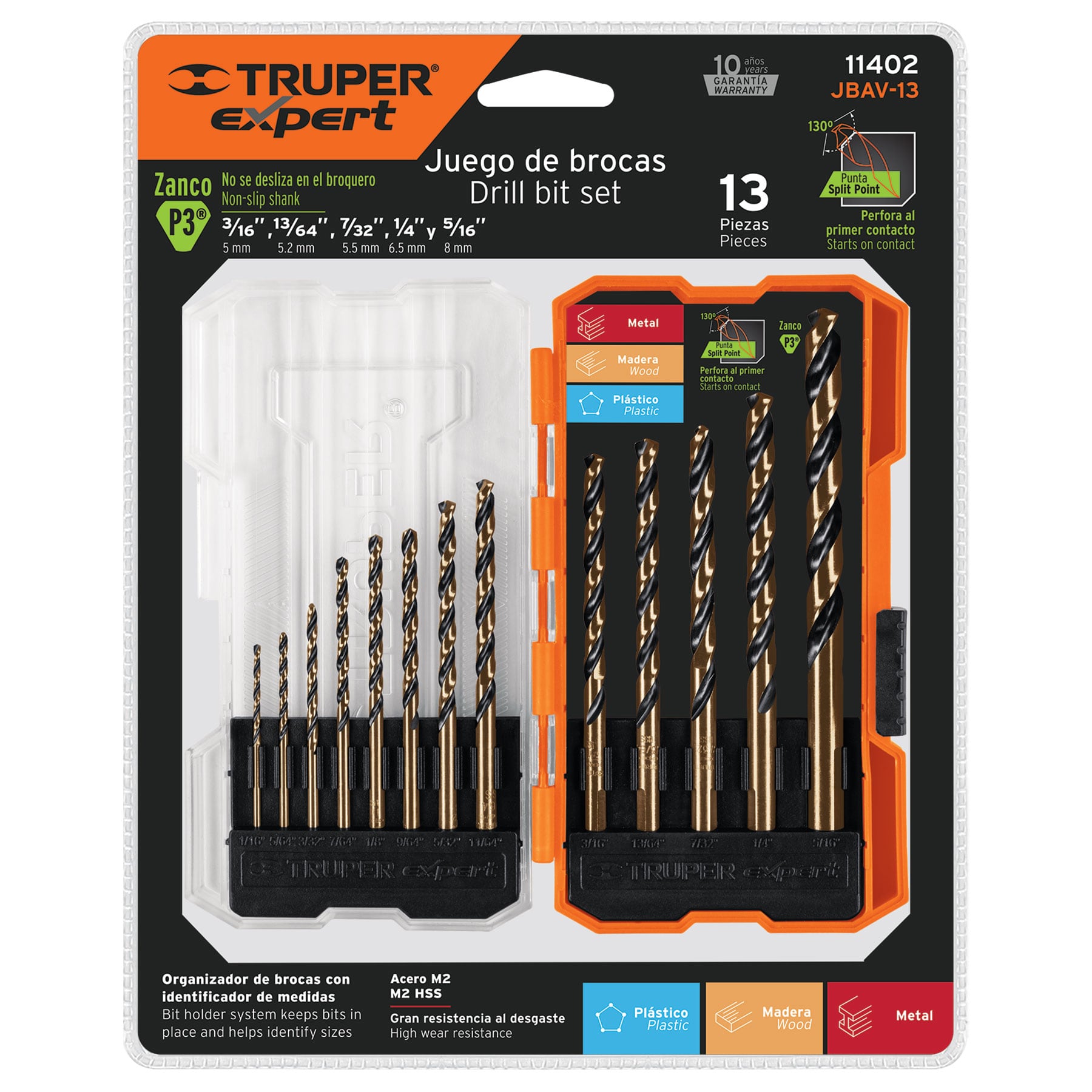 Juego de 13 brocas HSS para metal en estuche Truper Expert - Imagen 2