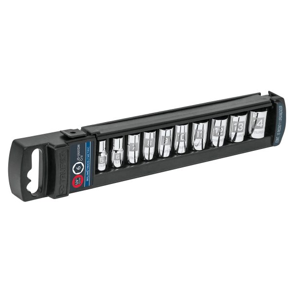 Juego de 10 dados cuadro 1/4" mm