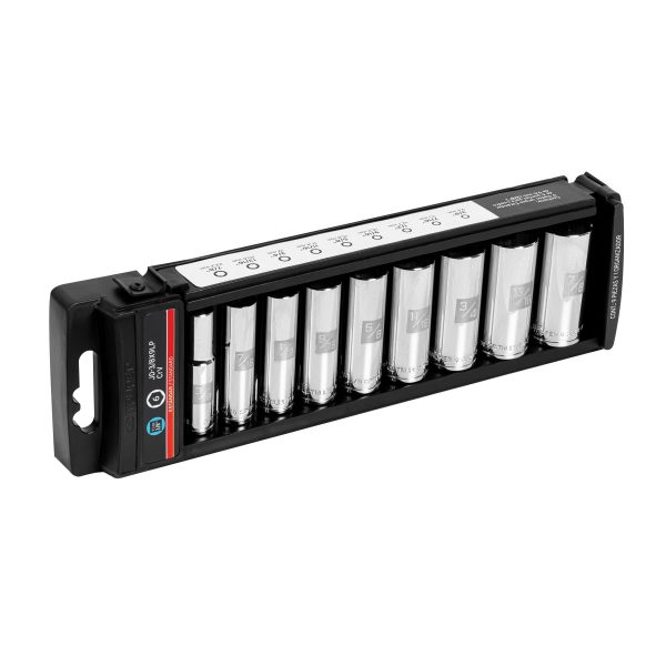 Juego de 9 dados largos cuadro 3/8" std