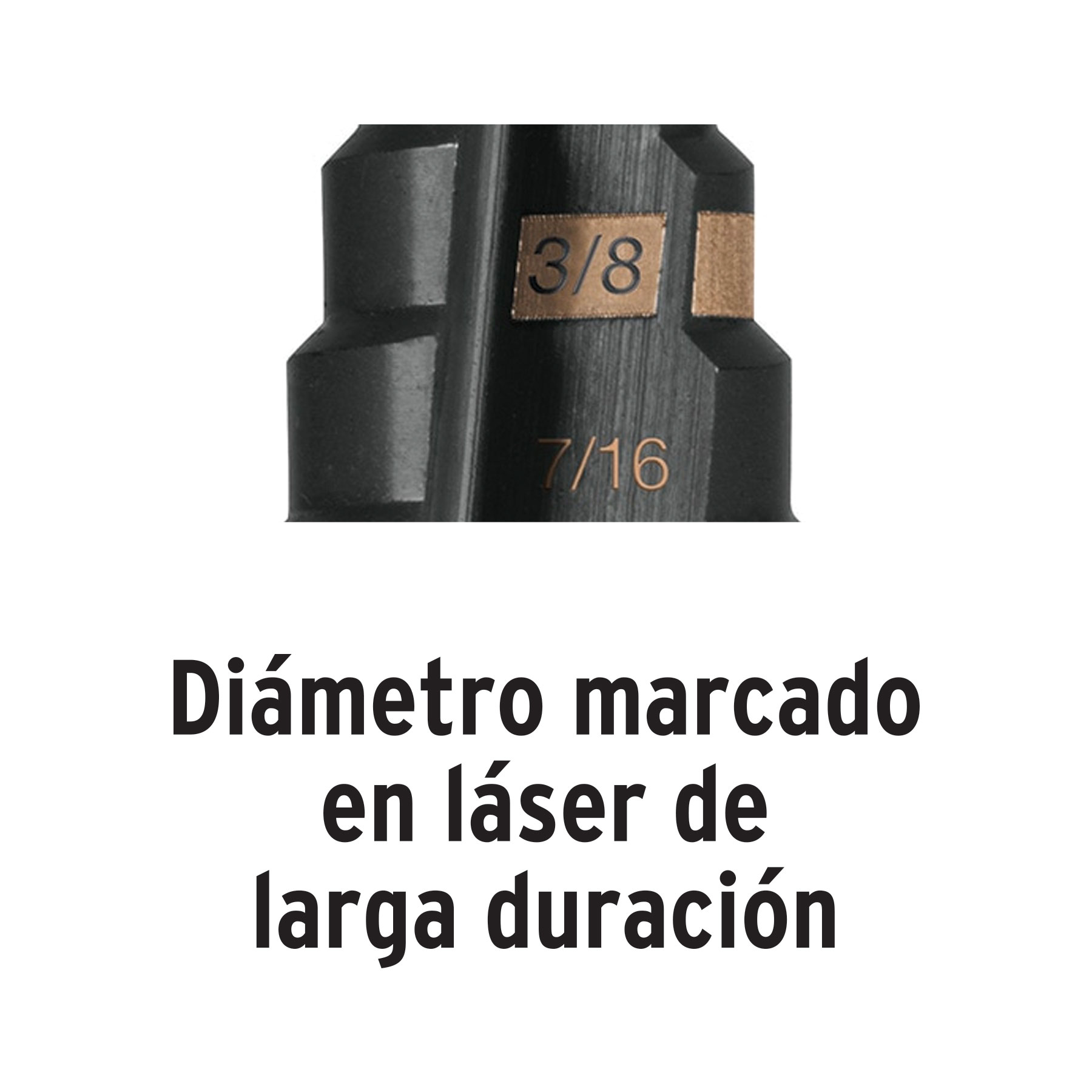 Broca escalonada óxido negro 6 escalones 3/16" a 1/2 - Imagen 3