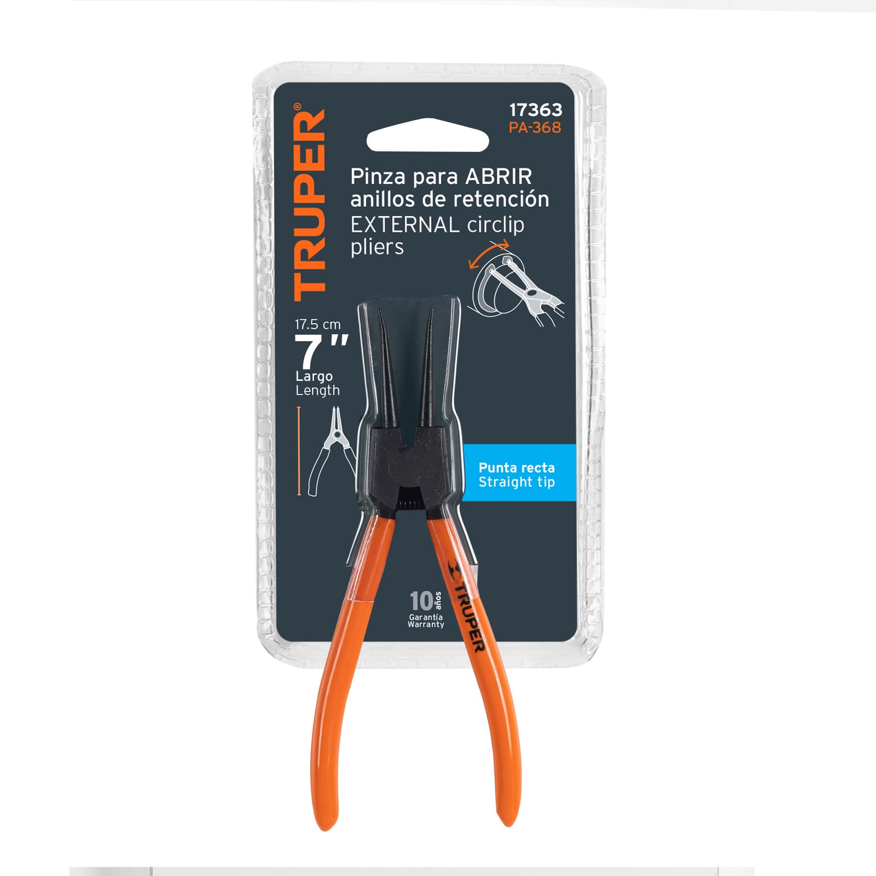 Pinza punta recta 7" para abrir anillos - Imagen 2