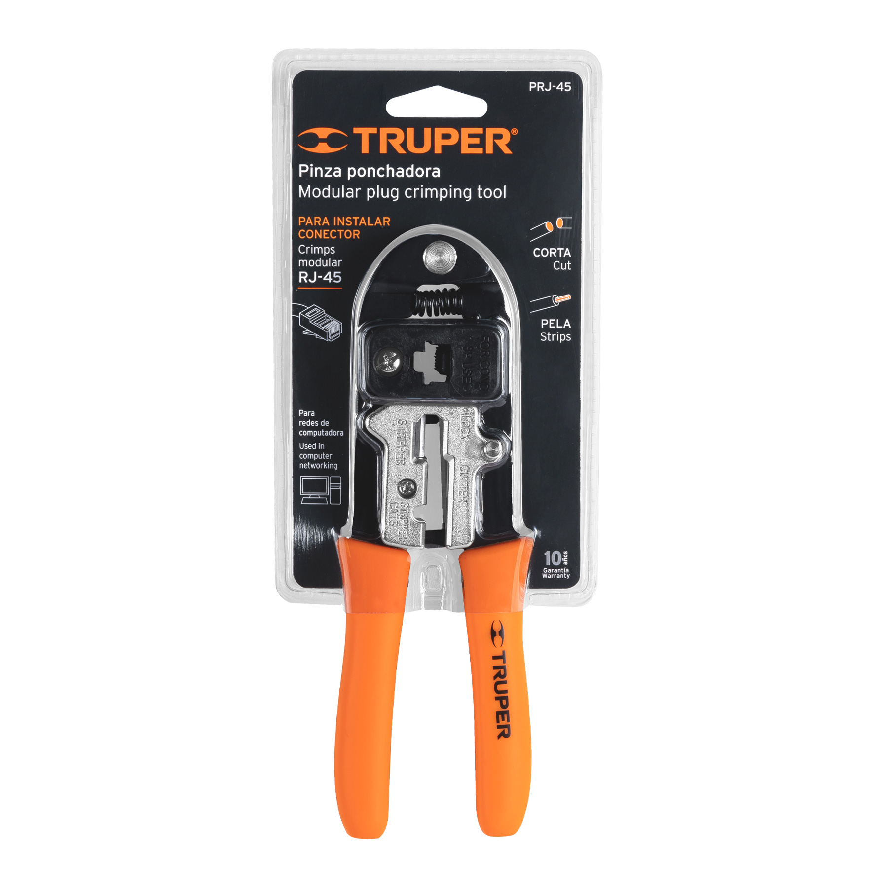 Pinza 8" ponchadora para cables RJ-45 8 contactos Truper - Imagen 2