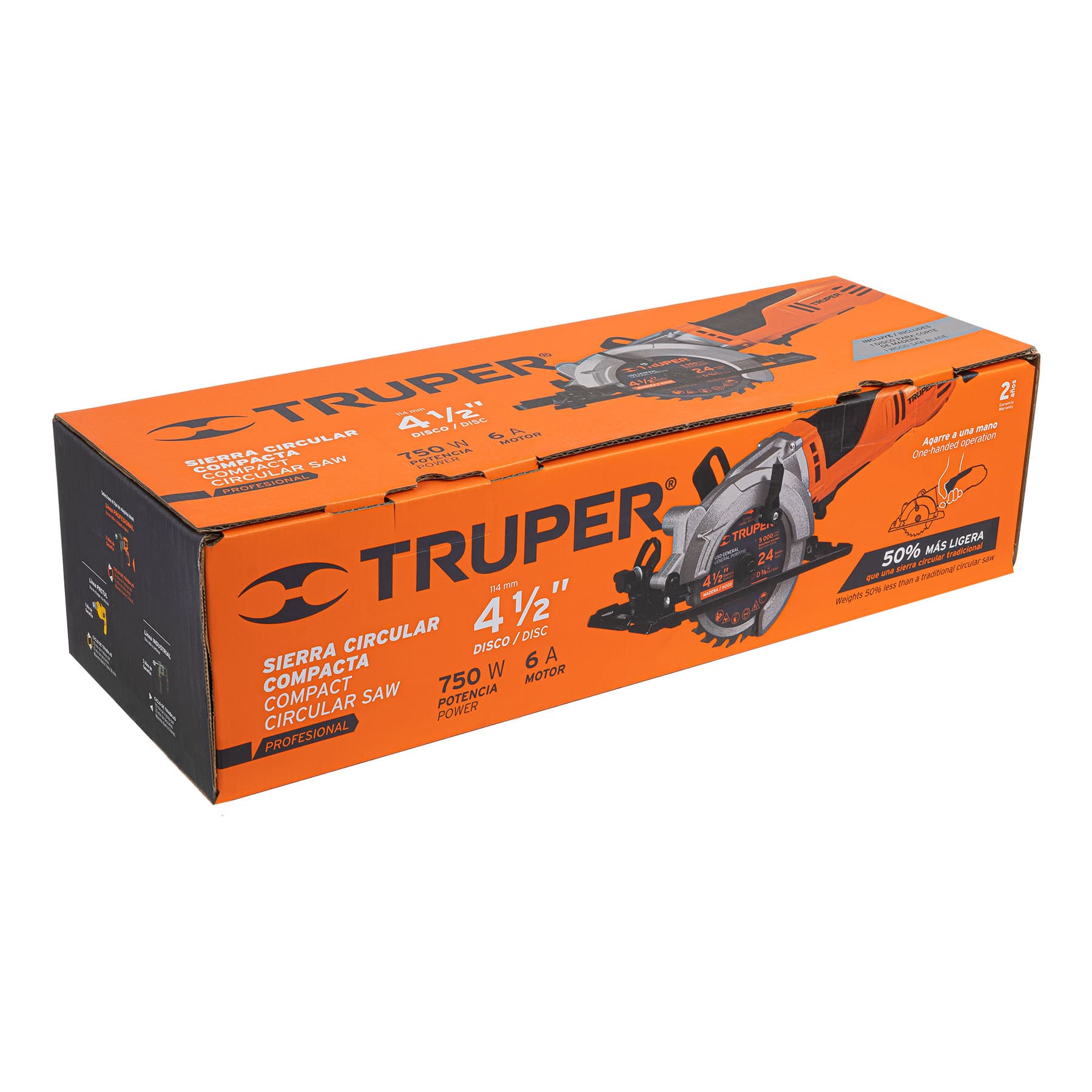 Sierra circular compacta 4-1/2" 420 W profesional Truper - Imagen 2