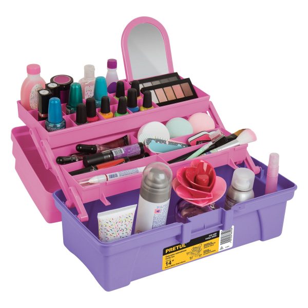 Caja cosmetiquera 14" rosa/morado Pretul
