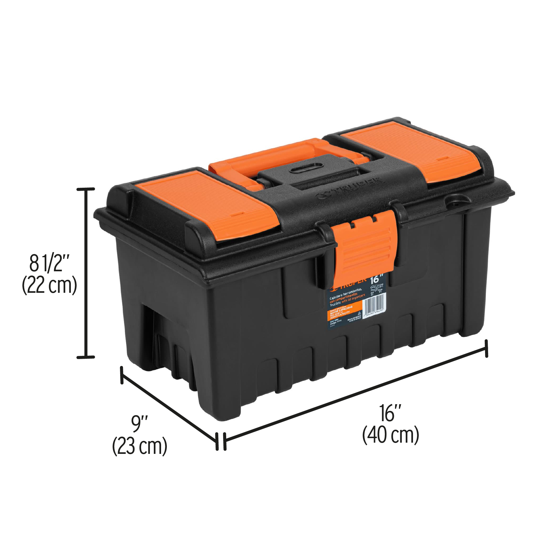 Caja para herramienta de 16" con compartimentos Truper - Imagen 2