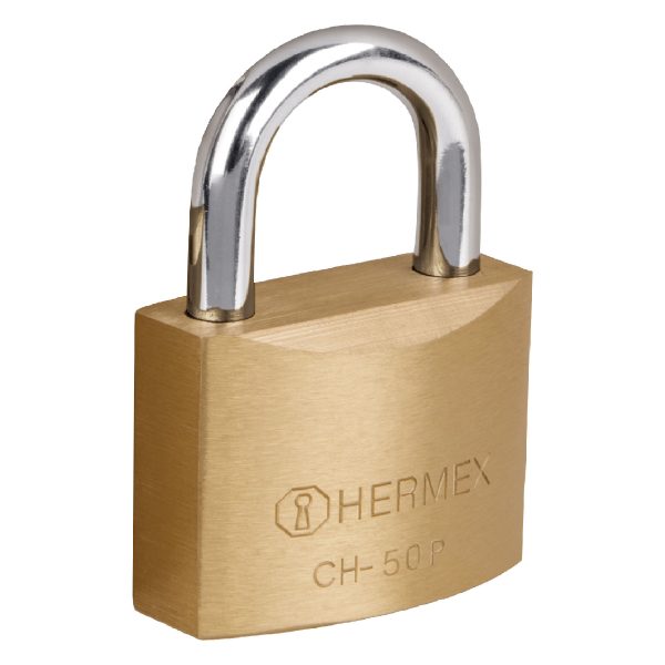 Candado de hierro color latón 50 mm corto blíster Hermex