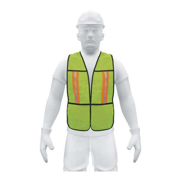 Chaleco de seguridad con cintas reflejantes verde Pretul