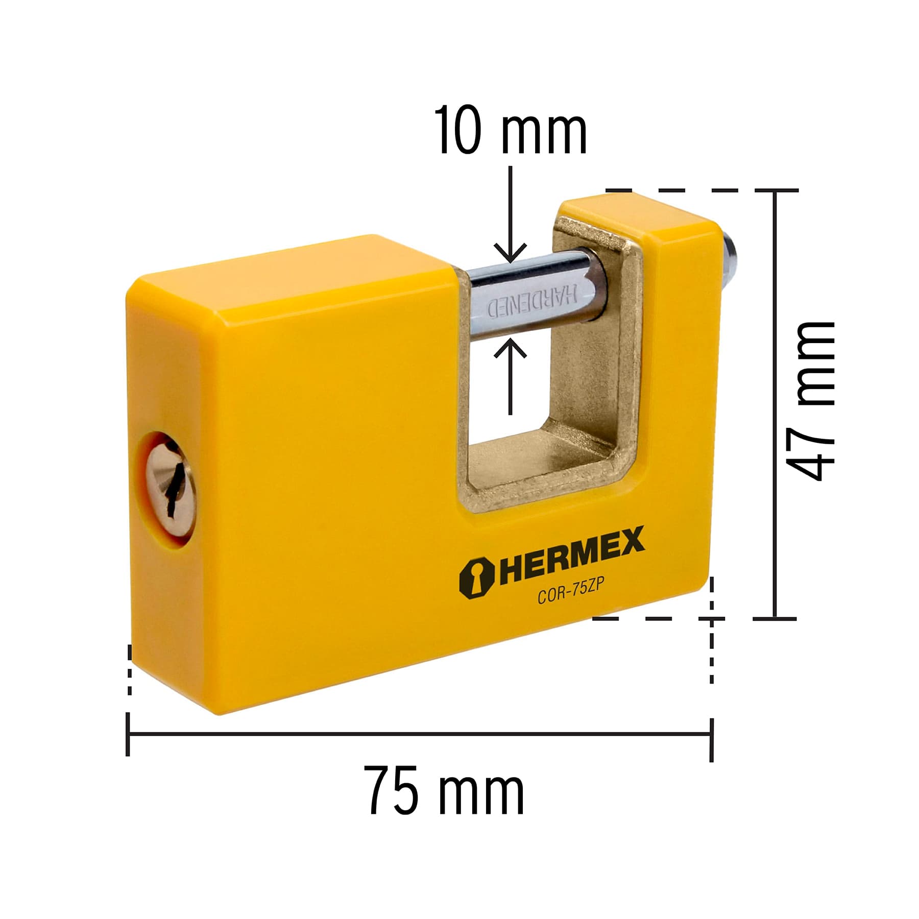 Candado antipalanca 75 mm cuerpo metálico Hermex - Imagen 2
