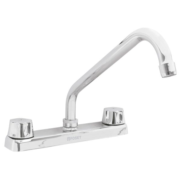 Mezcladora larga 8" para fregadero manerales hex cart cerámico