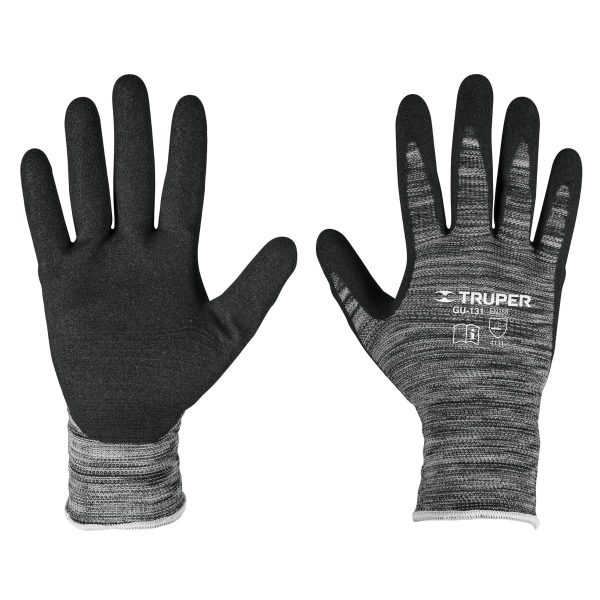 Guantes de nylon recubiertos de nitrilo arenoso CH Truper