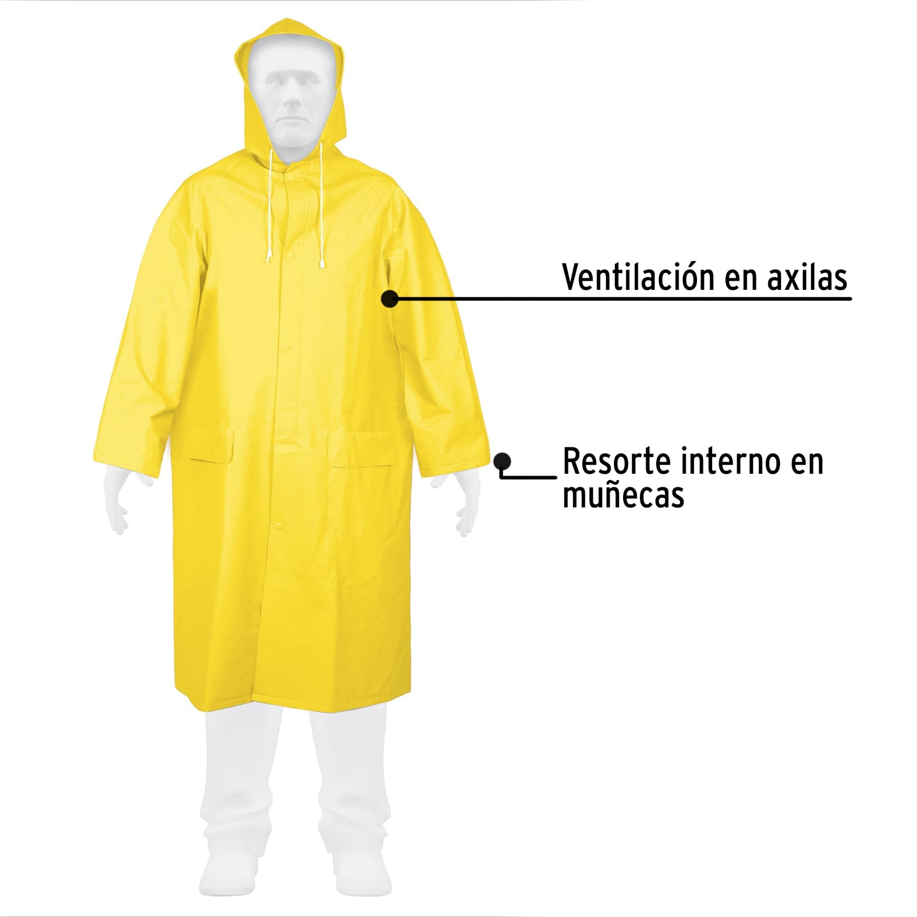 Gabardina impermeable doble capa talla M Truper - Imagen 2