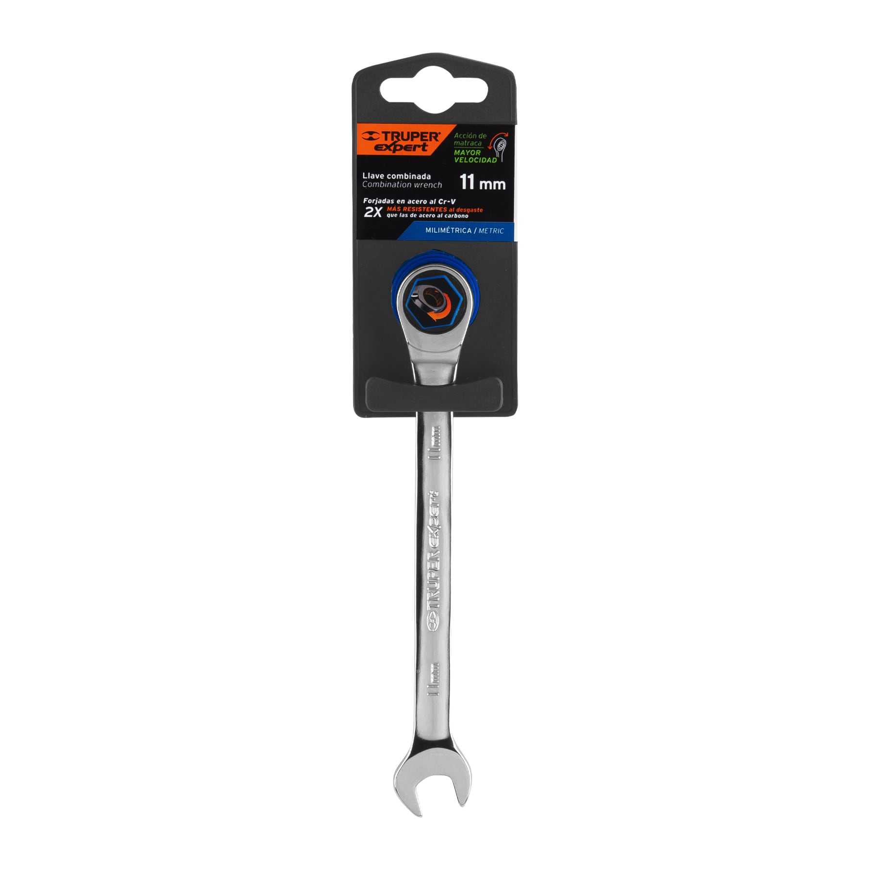 Llave combinada con matraca 11mm x 160 mm largo Expert - Imagen 2