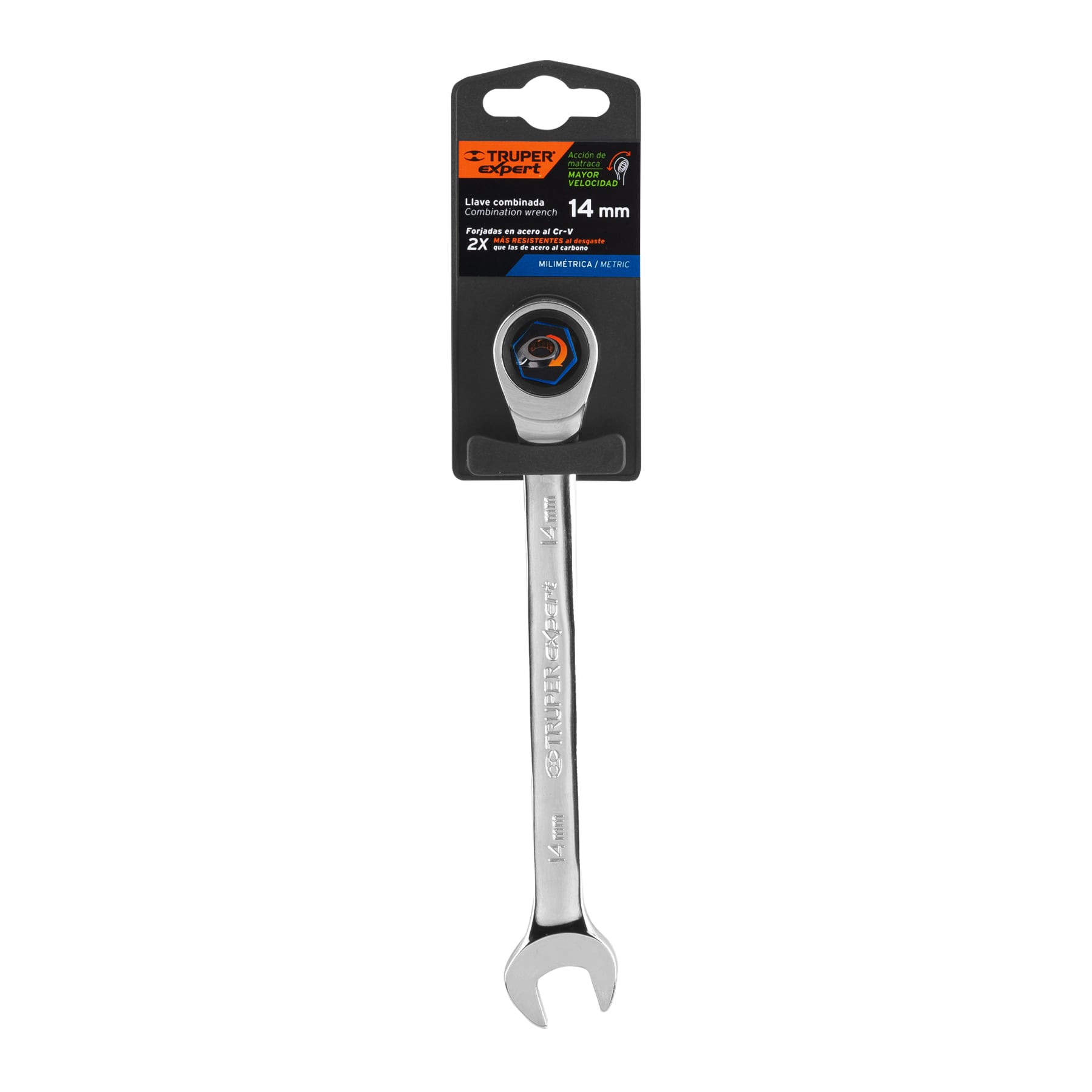 Llave combinada con matraca 14 mm x 186 mm largo Expert - Imagen 2