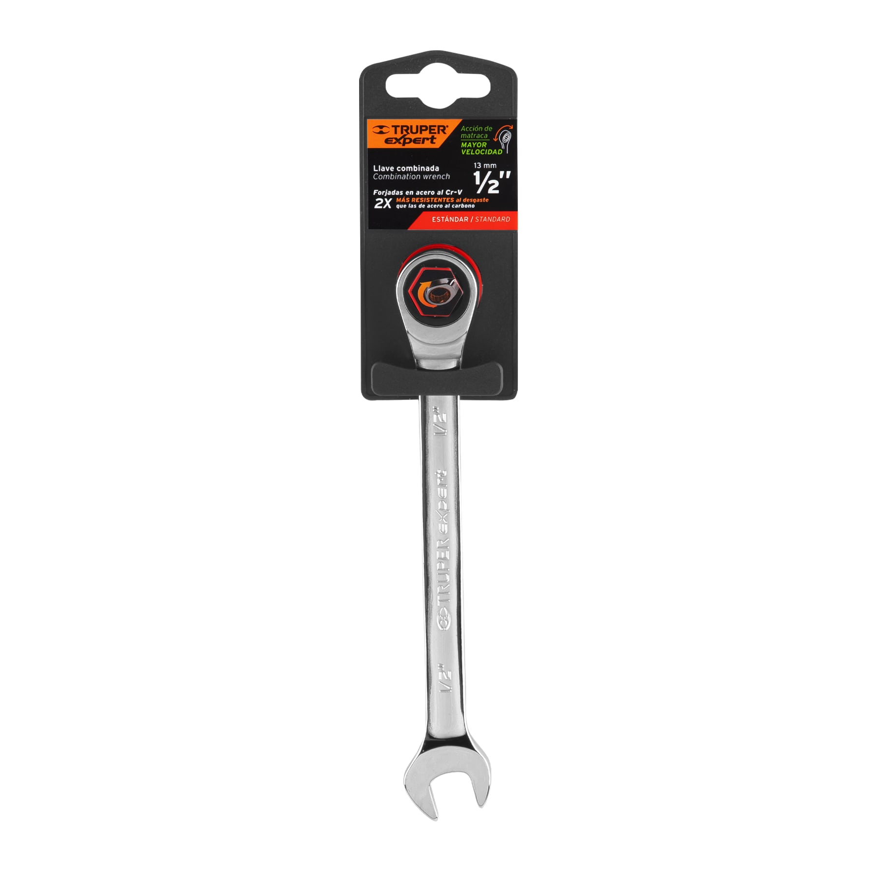 Llave combinada con matraca 1/2" x 173 mm largo Expert - Imagen 2