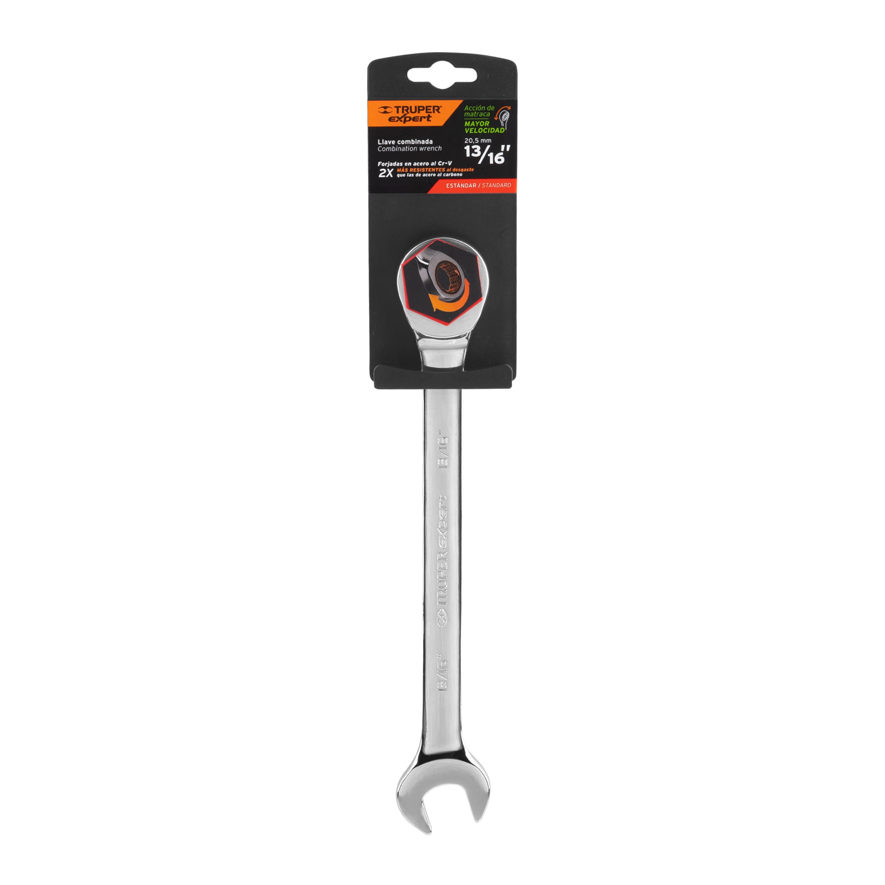 Llave combinada con matraca 13/16" x 281 mm largo Expert - Imagen 2