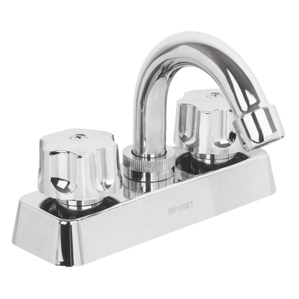 Mezcladora plástica 4" cuello curvo para lavabo standard