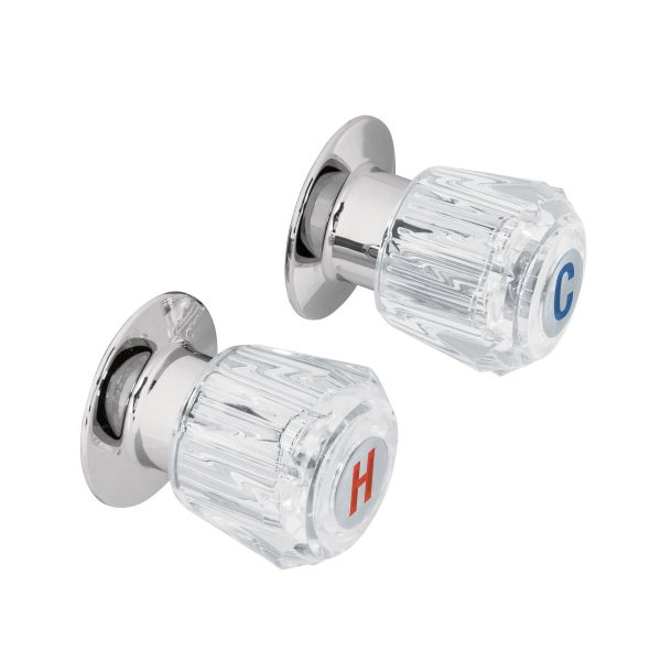 Juego de 2 manerales acrílico transparente para regadera Foset