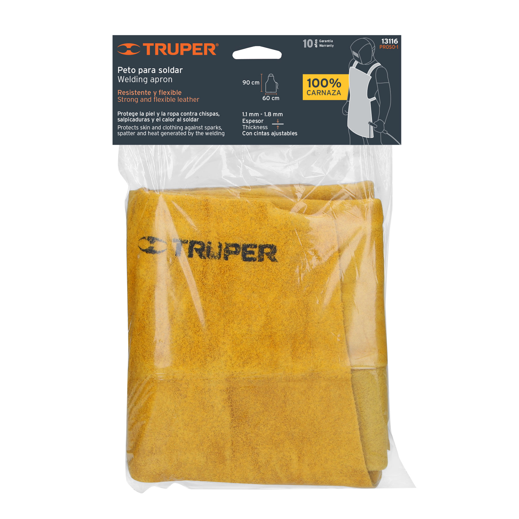 Protección para soldar peto de carnaza Truper - Imagen 4