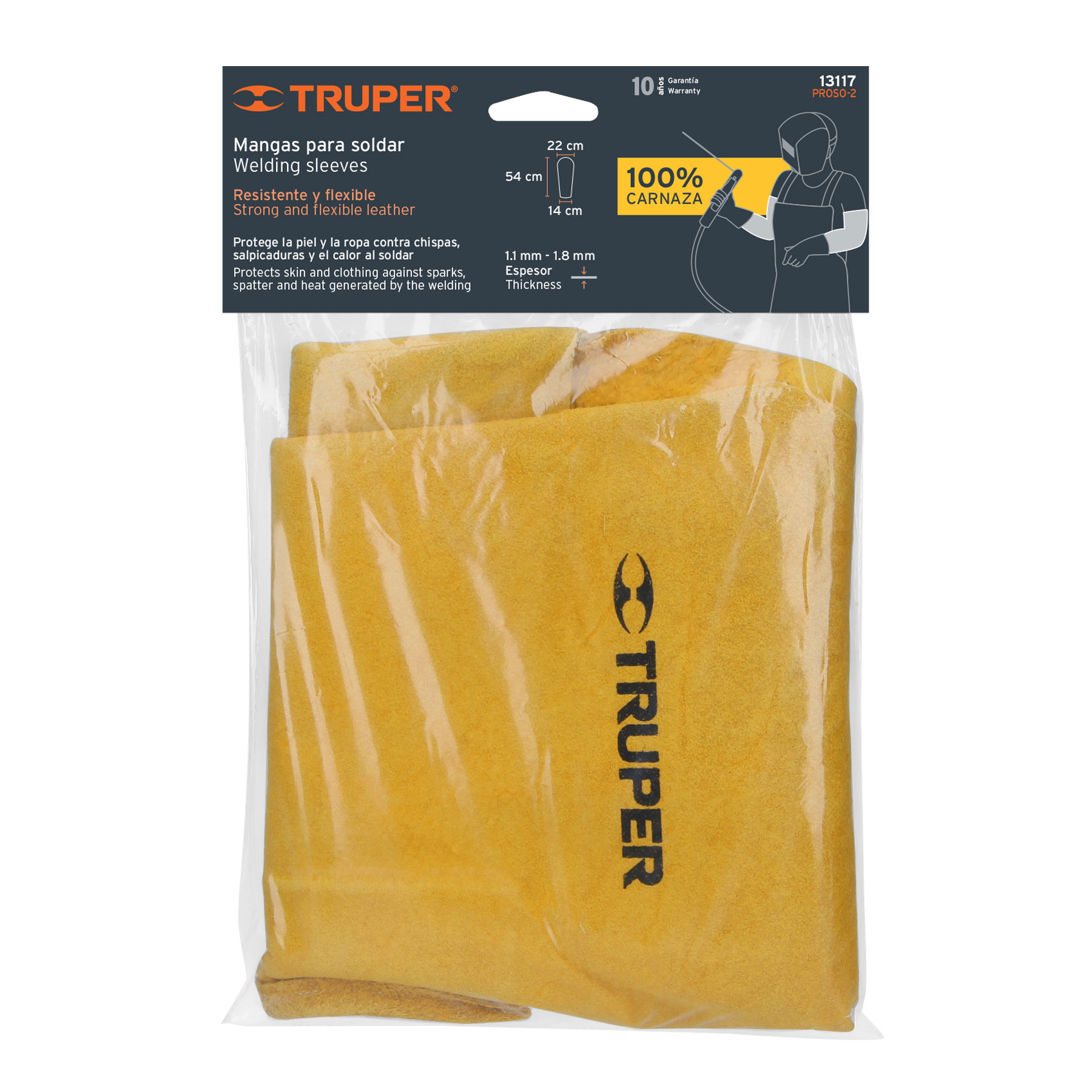 Protección para soldar mangas de carnaza Truper - Imagen 4