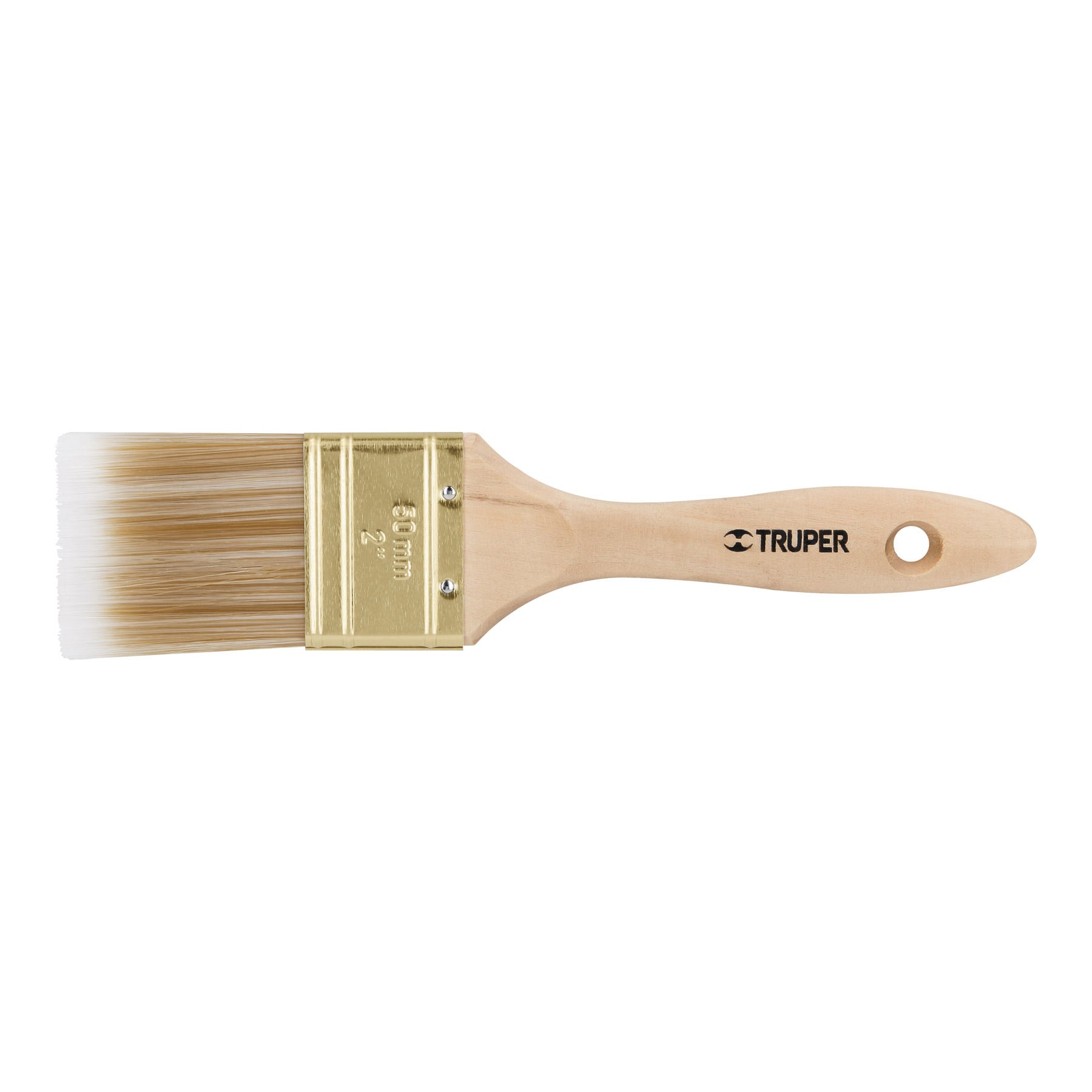 Brocha cerdas sintéticas 2" corte recto mango de madera