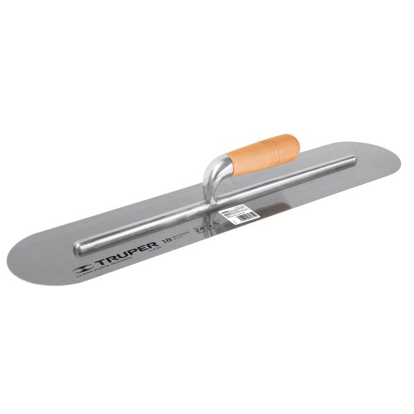 Llana canto redondo 24" x 5" con mango de madera Truper