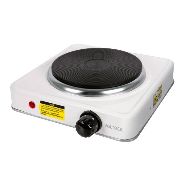 Parrilla eléctrica quemador tipo disco blanca Volteck