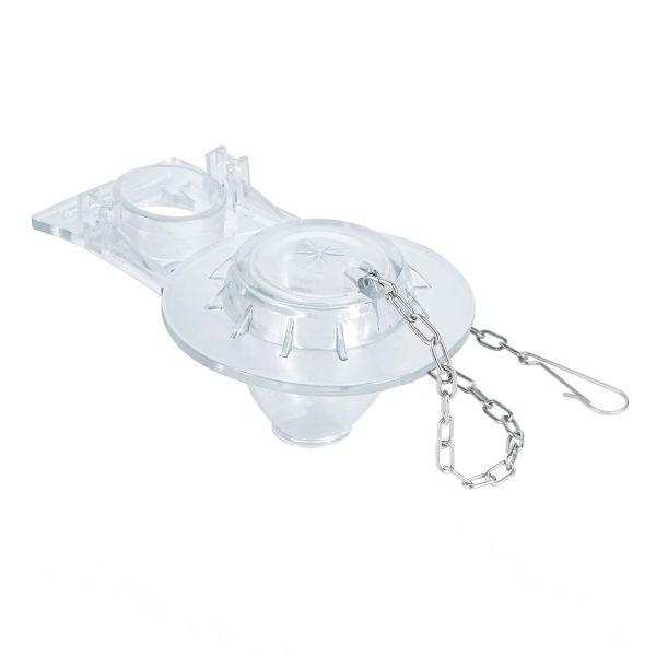 Sapo para WC de 2" PVC transparente con cadena inoxidable