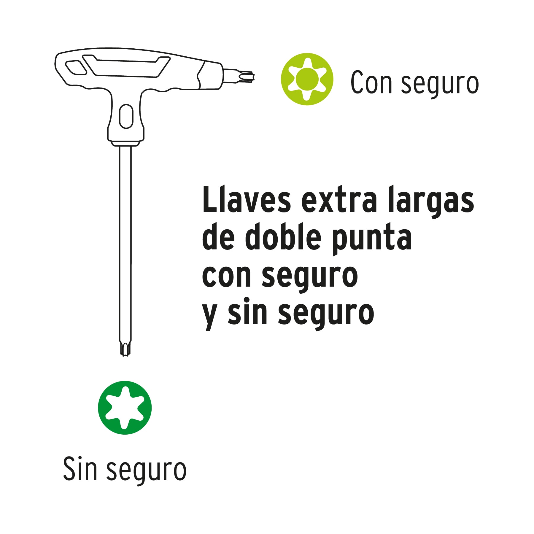 Juego de 8 llaves torx extralargas con mango T Truper - Imagen 2
