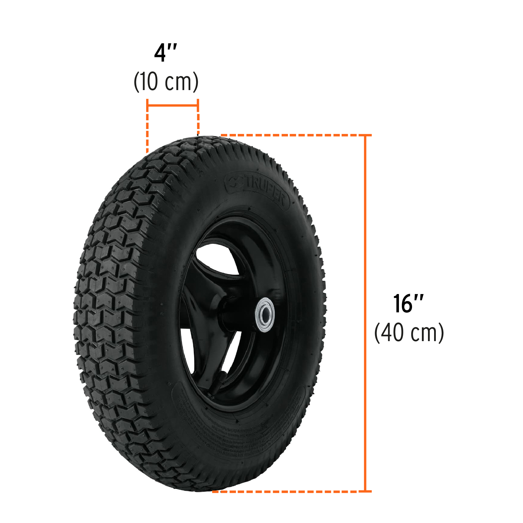 Carretilla concha plástica 6 ft3 Neumática bastidor tubular - Imagen 4