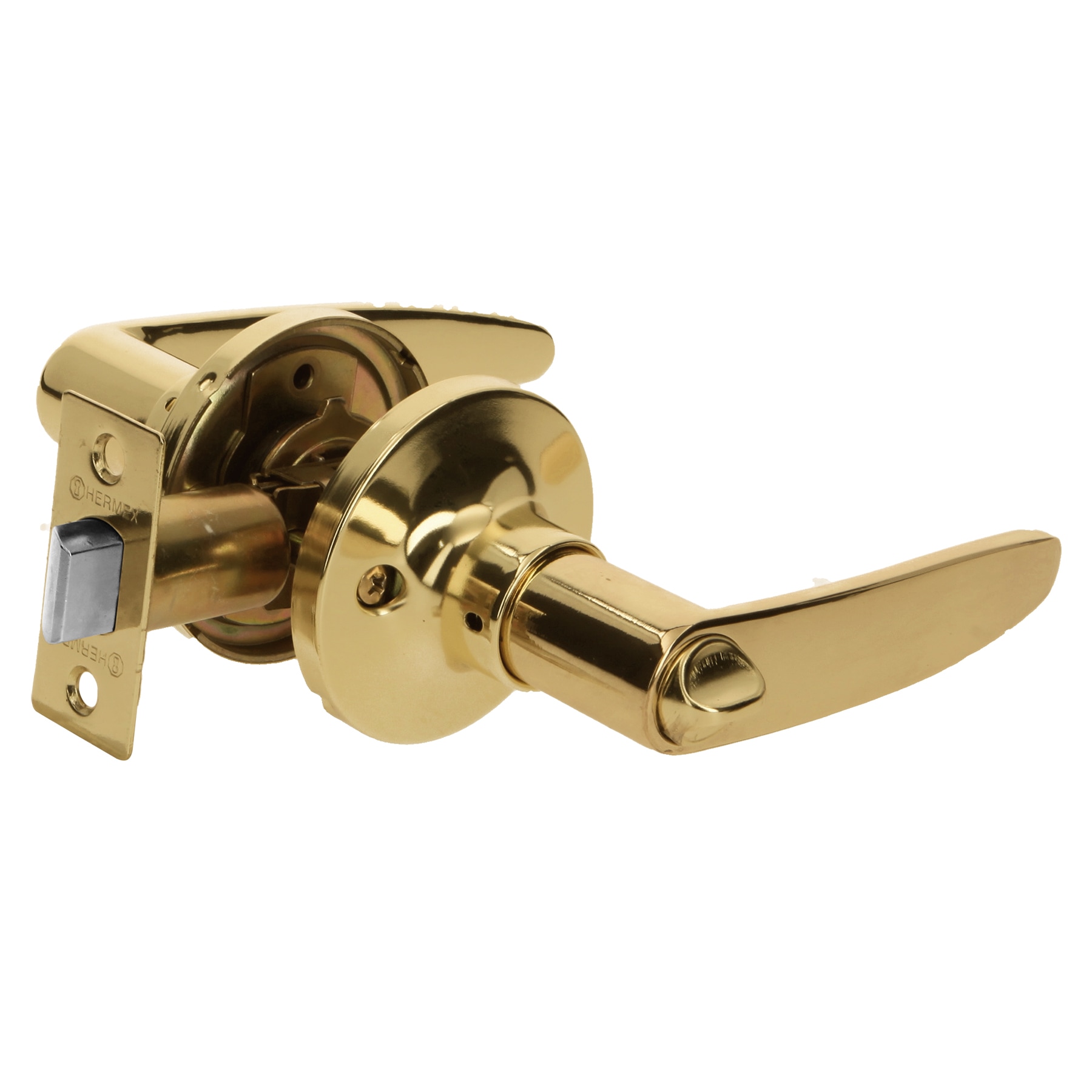 Cerradura manija p/baño latón brillante cilindro de latón