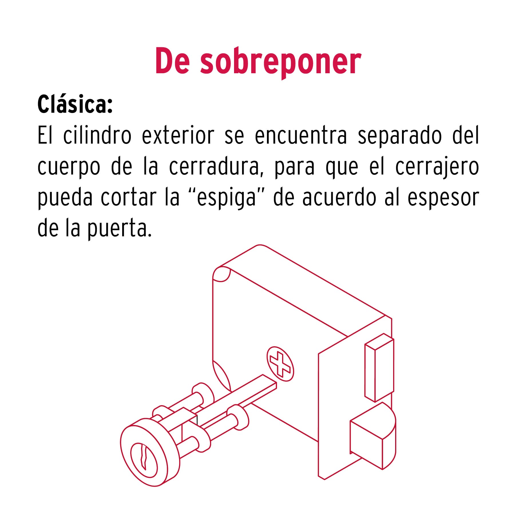 Cerradura sobreponer der clásica llave tradicional caja - Imagen 5
