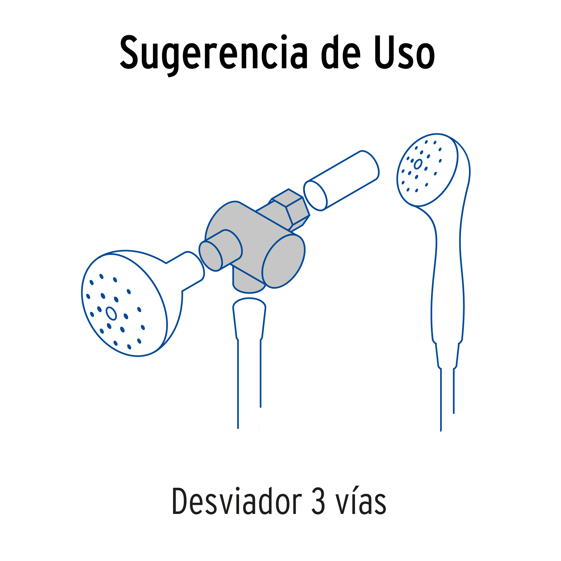 Desviador de 3 vías para brazo satín - Imagen 4