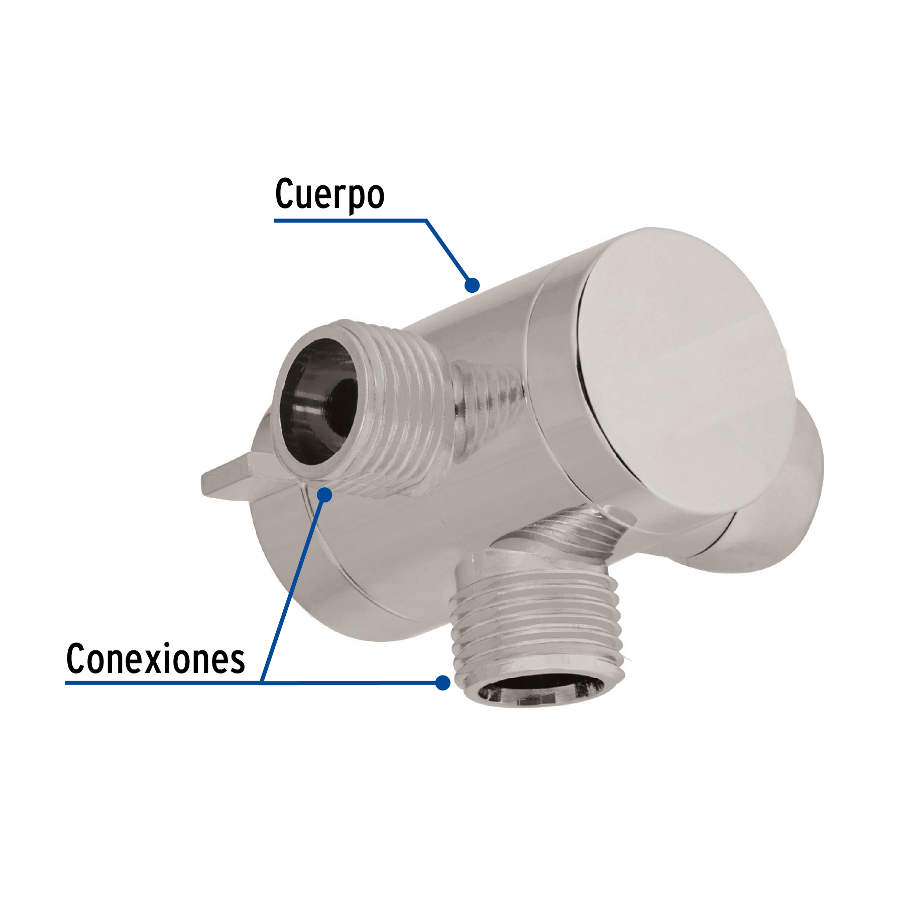 Desviador de 3 vías para brazo satín - Imagen 3