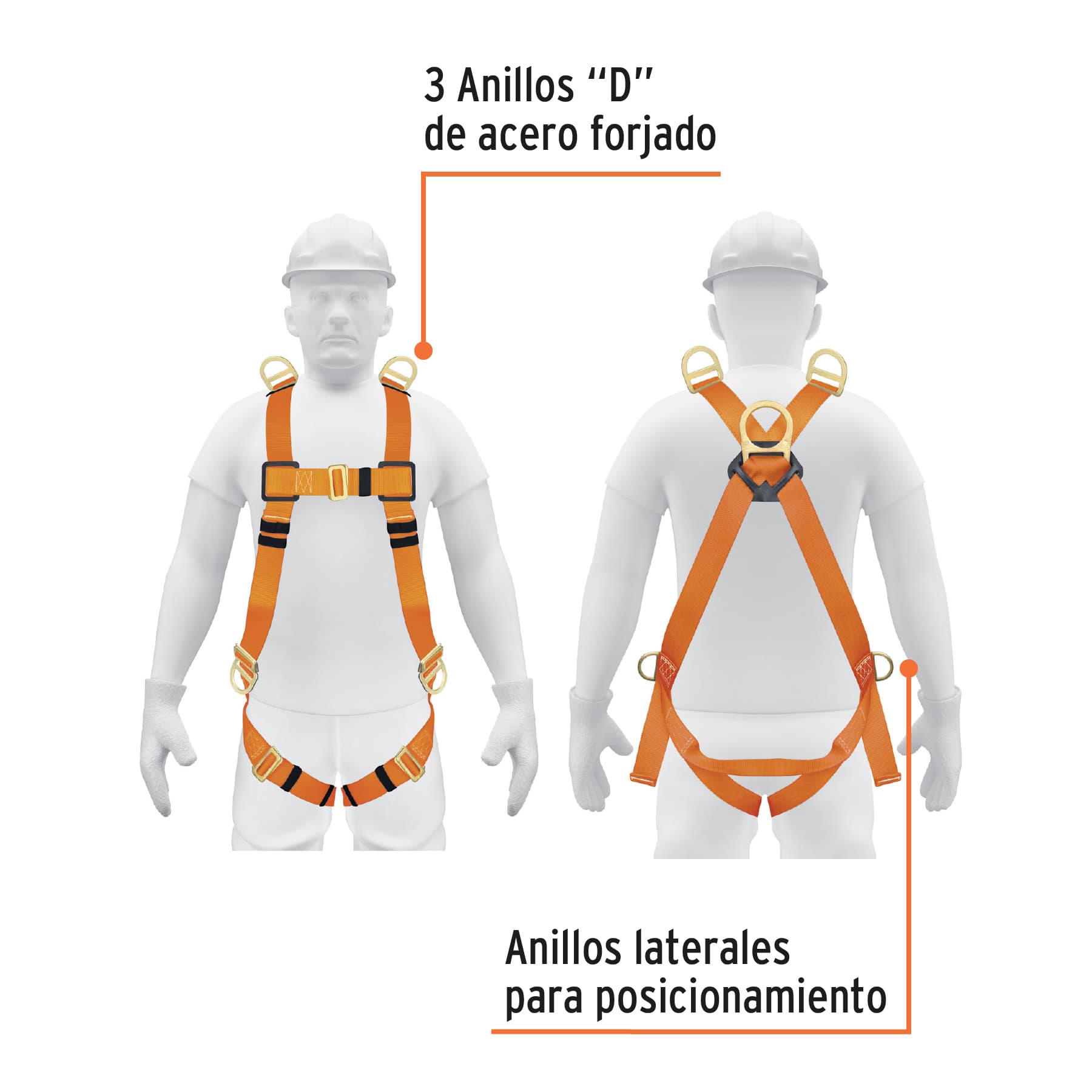 Arnés de cuerpo completo con 3 anillos Truper - Imagen 3