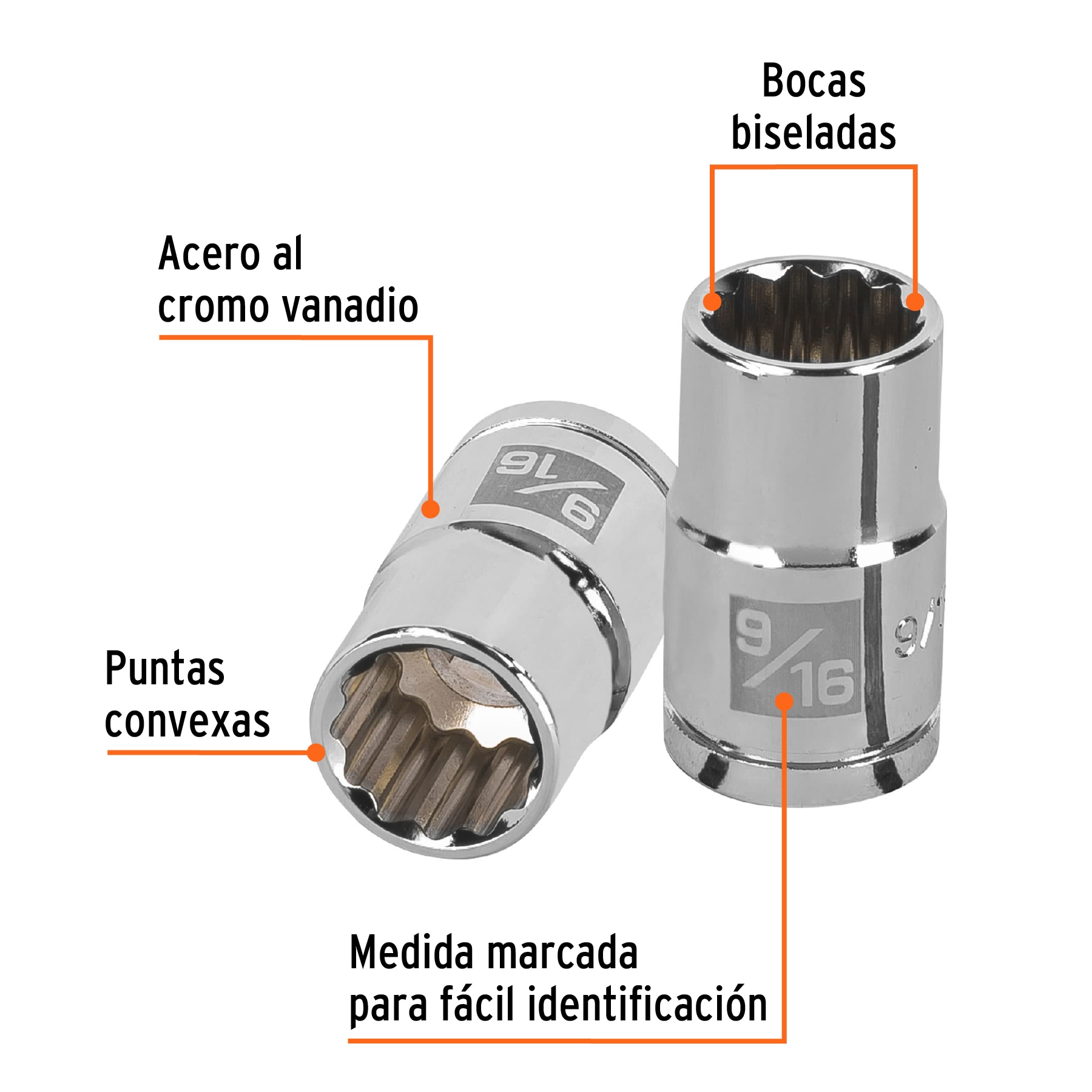Copa de 9/16" 12 puntas raíz 1/2" - Imagen 3