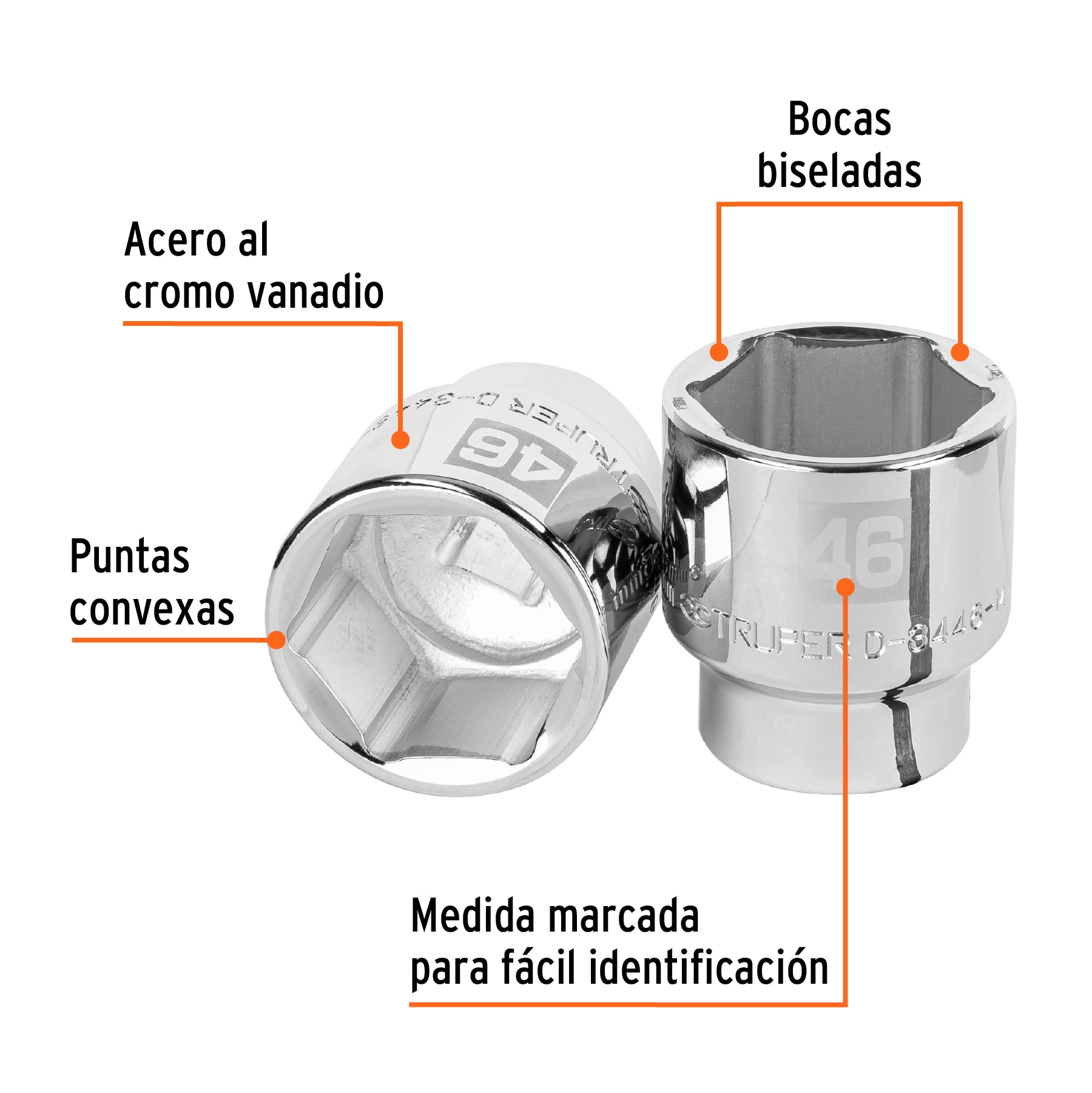 Copa de 46 mm 6 puntas, raíz 3/4" - Imagen 3