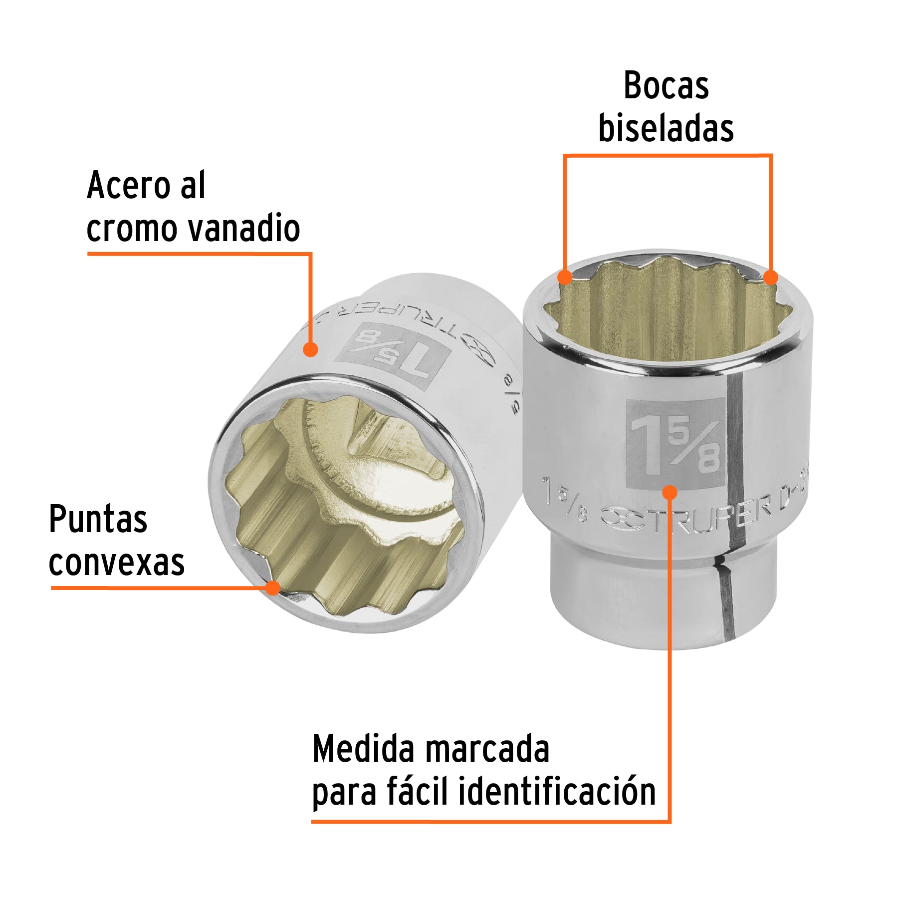 Copa de 1-5/8" 12 puntas raíz 3/4" - Imagen 3
