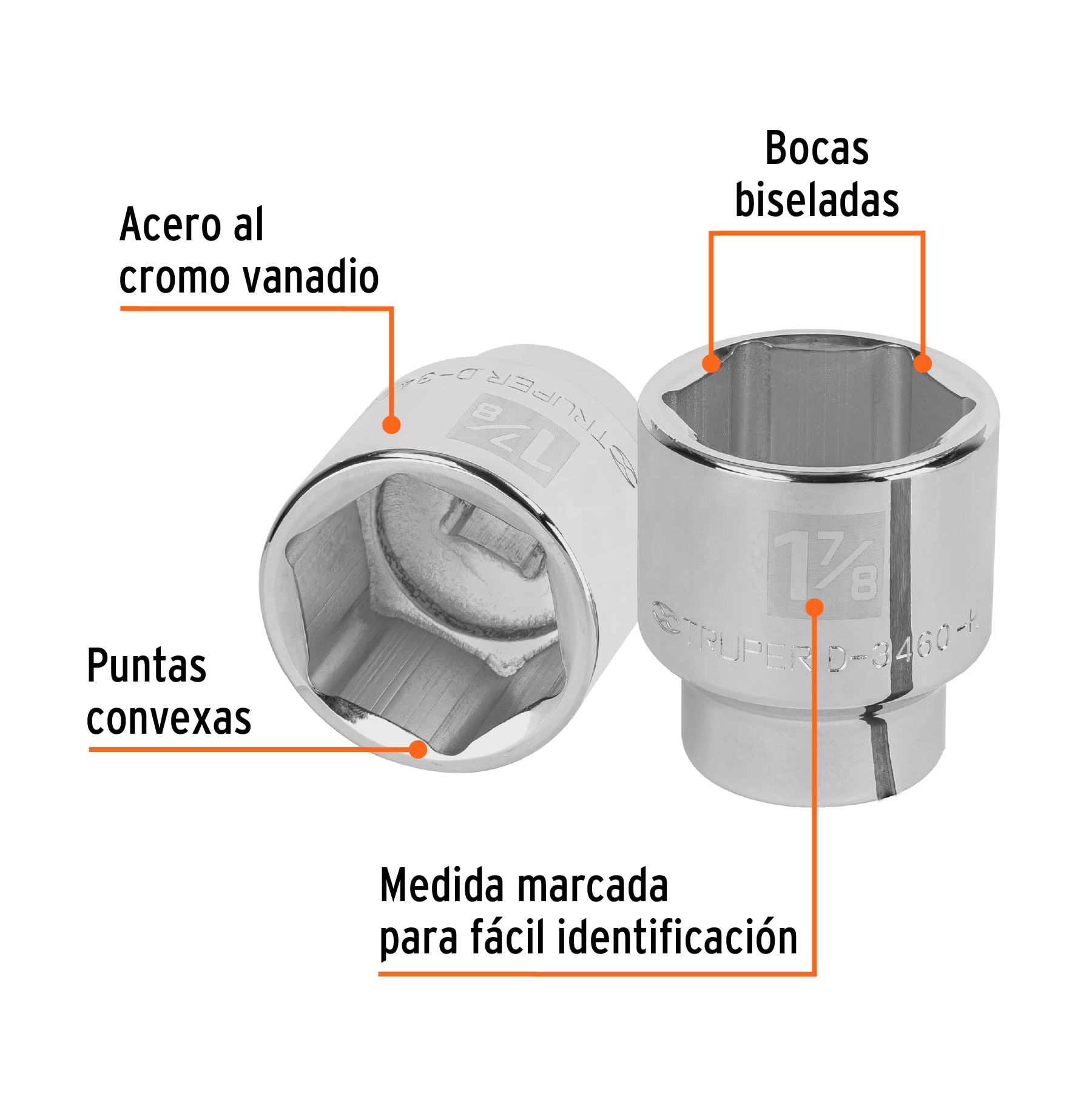 Copa de 1-7/8" 6 puntas raíz 3/4" - Imagen 3