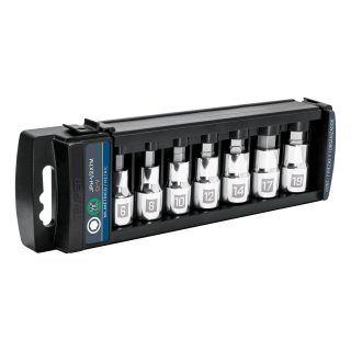 Juego de 7 dados cuadro 1/2" punta hexagonal mm Truper