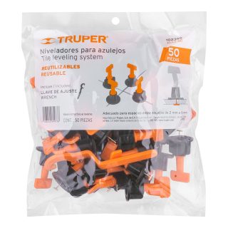 Bolsa con 50 niveladores para azulejos Truper